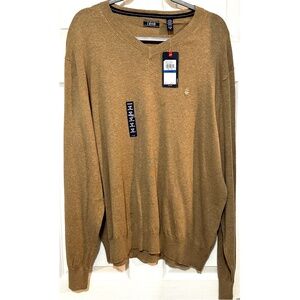 IZOD Classic 12GG Vneck Camel Sz XL $60